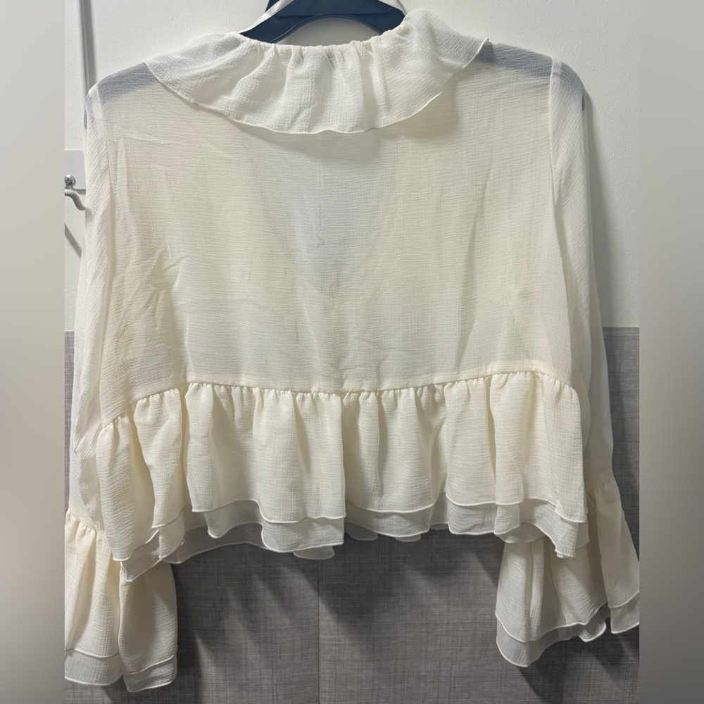 Jessica Simpson Cream Ruffle Blouse - Picture 5 of 9